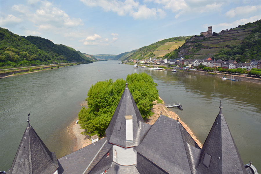 18 Pfalzgrafenstein - Blick vom Hauptturm rheinabwärts : DSC_0046-k
