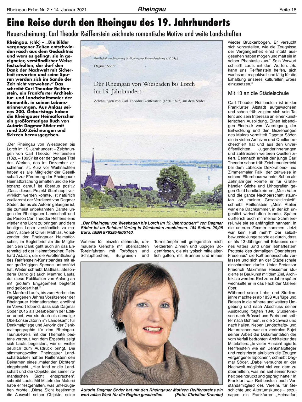 Rhg.-Echo-Artikel Reiffenstein-Buch